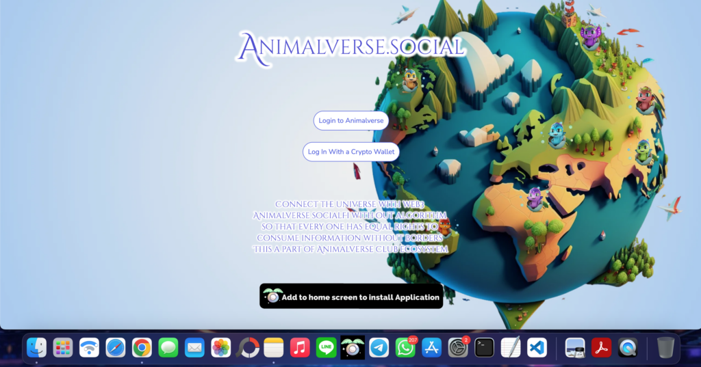 หน้าตาตัวแพลตฟอร์ม Animalverse.social ก็จะเป็นประมาณนี้
